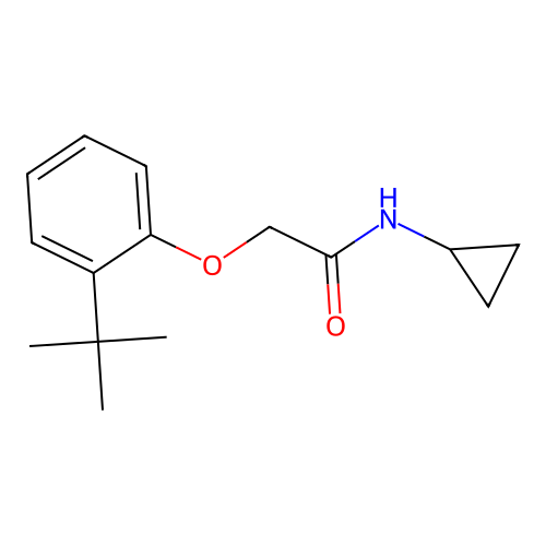 2-(2-tert-butylphenoxy)-N-cyclopropylacetamide structure