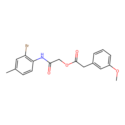 2-[(2-Bromo-4-methylphenyl)amino]-2-oxoethyl (3-methoxyphenyl)acetate structure