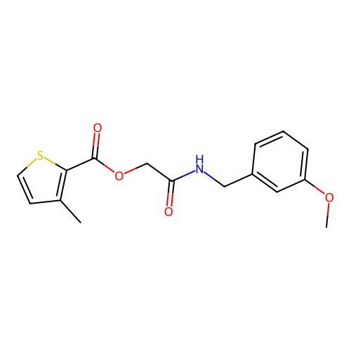 2-((3-Methoxybenzyl)amino)-2-oxoethyl 3-methylthiophene-2-carboxylate structure