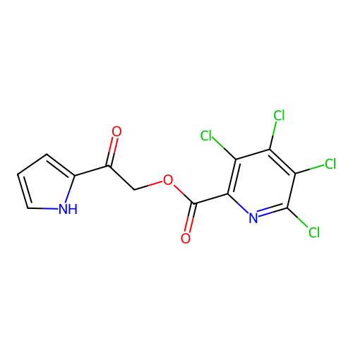 [2-oxo-2-(1H-pyrrol-2-yl)ethyl] 3,4,5,6-tetrachloropyridine-2-carboxylate structure