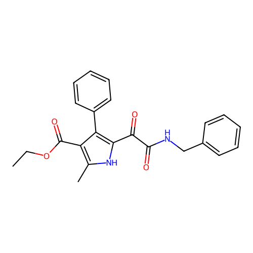 ethyl 5-(2-(benzylamino)-2-oxoacetyl)-2-methyl-4-phenyl-1H-pyrrole-3-carboxylate structure