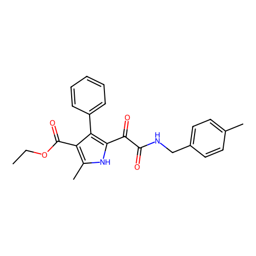 ethyl 2-methyl-5-(2-((4-methylbenzyl)amino)-2-oxoacetyl)-4-phenyl-1H-pyrrole-3-carboxylate structure