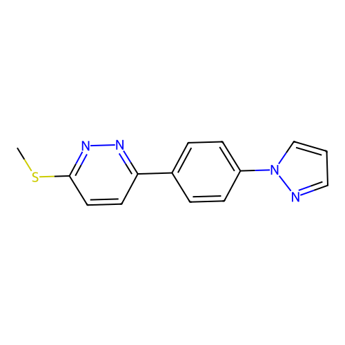 3-Methylsulfanyl-6-(4-pyrazol-1-ylphenyl)pyridazine structure