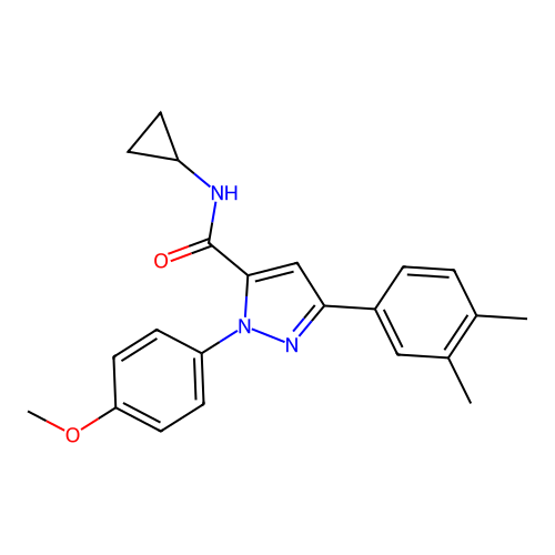 N-Cyclopropyl-3-(3,4-dimethylphenyl)-1-(4-methoxyphenyl)-1H-pyrazole-5-carboxamide structure