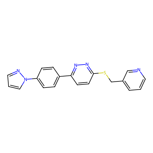 3-(4-Pyrazol-1-ylphenyl)-6-(pyridin-3-ylmethylsulfanyl)pyridazine structure