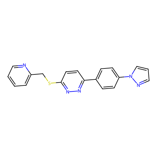 3-(4-Pyrazol-1-ylphenyl)-6-(pyridin-2-ylmethylsulfanyl)pyridazine structure
