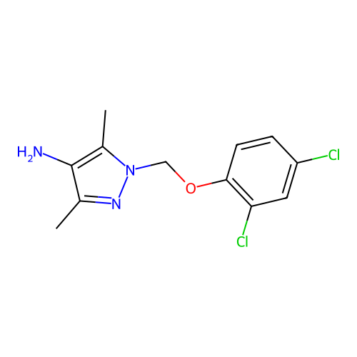 1-((2,4-Dichlorophenoxy)methyl)-3,5-dimethyl-1h-pyrazol-4-amine structure