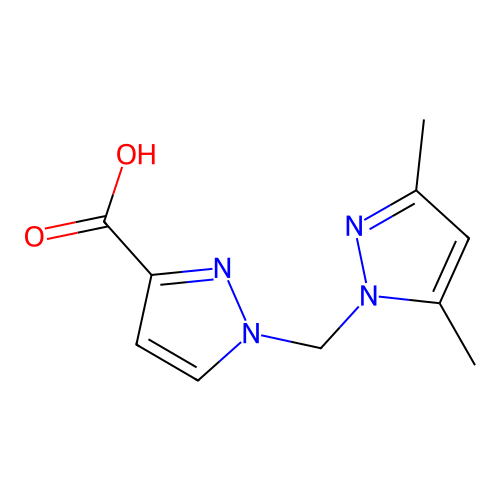 1-[(3,5-dimethyl-1H-pyrazol-1-yl)methyl]-1H-pyrazole-3-carboxylic acid structure