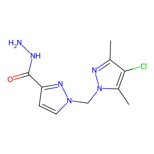 1-((4-Chloro-3,5-dimethyl-1H-pyrazol-1-yl)methyl)-1H-pyrazole-3-carbohydrazide structure