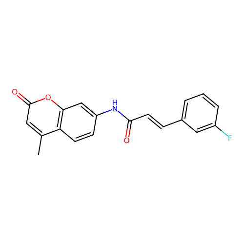 3-(3-Fluorophenyl)-N-(4-methyl-2-oxo-2H-1-benzopyran-7-yl)-2-propenamide structure