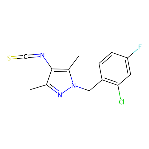 1-(2-Chloro-4-fluoro-benzyl)-4-isothiocyanato-3,5-dimethyl-1H-pyrazole structure