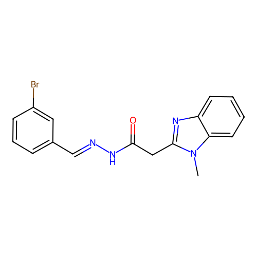 1-Methyl-1H-benzimidazole-2-acetic acid 2-[(3-bromophenyl)methylene]hydrazide structure