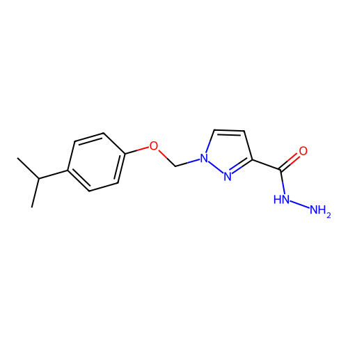1-((4-Isopropylphenoxy)methyl)-1H-pyrazole-3-carbohydrazide structure