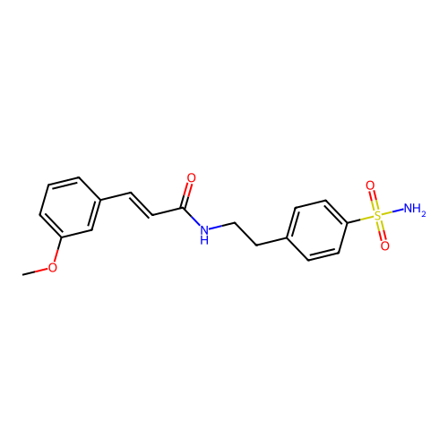 3-(3-methoxyphenyl)-N-[2-(4-sulfamoylphenyl)ethyl]prop-2-enamide structure