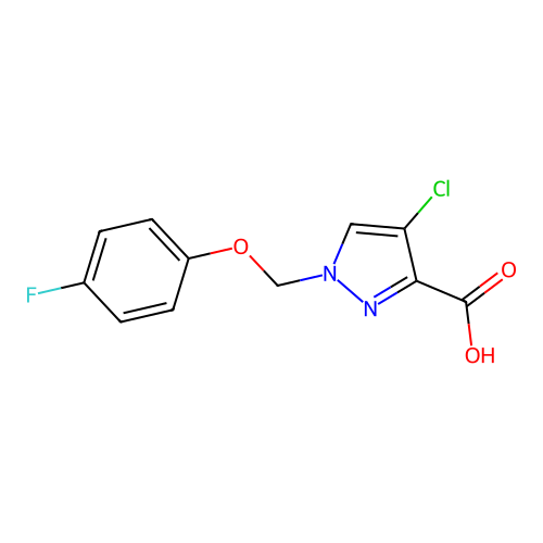 4-chloro-1-[(4-fluorophenoxy)methyl]-1H-pyrazole-3-carboxylic acid structure