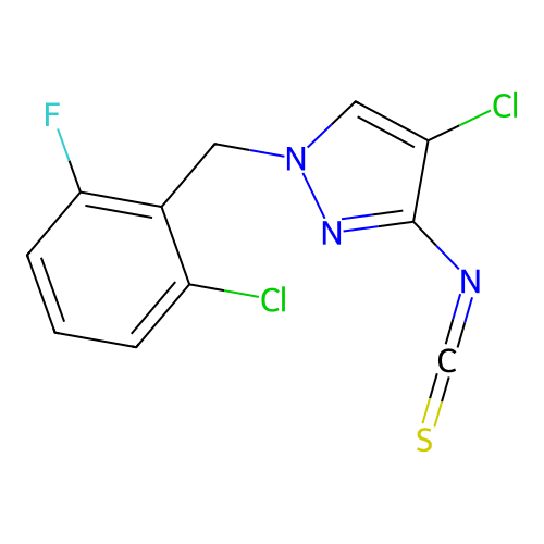 4-Chloro-1-(2-chloro-6-fluoro-benzyl)-3-isothiocyanato-1H-pyrazole structure