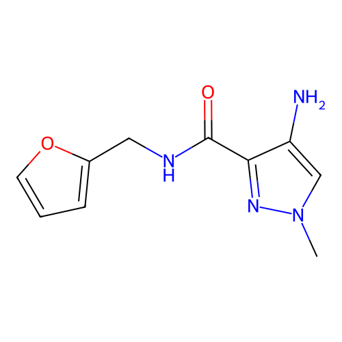 4-amino-N-(furan-2-ylmethyl)-1-methyl-1H-pyrazole-3-carboxamide structure