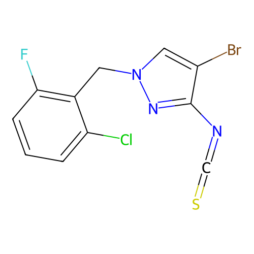 4-bromo-1-(2-chloro-6-fluorobenzyl)-3-isothiocyanato-1H-pyrazole structure