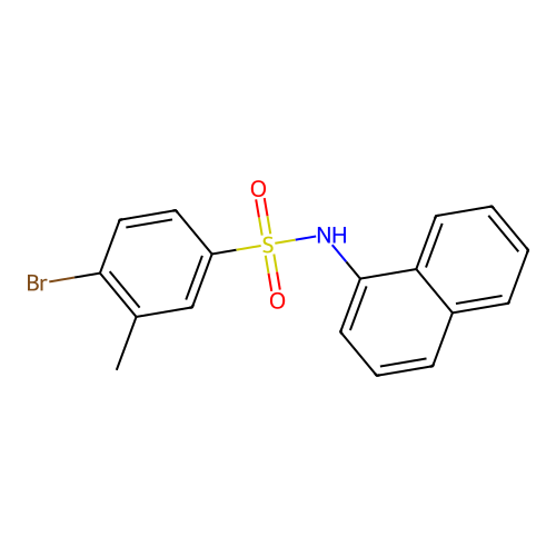 4-bromo-3-methyl-N-naphthalen-1-ylbenzenesulfonamide structure