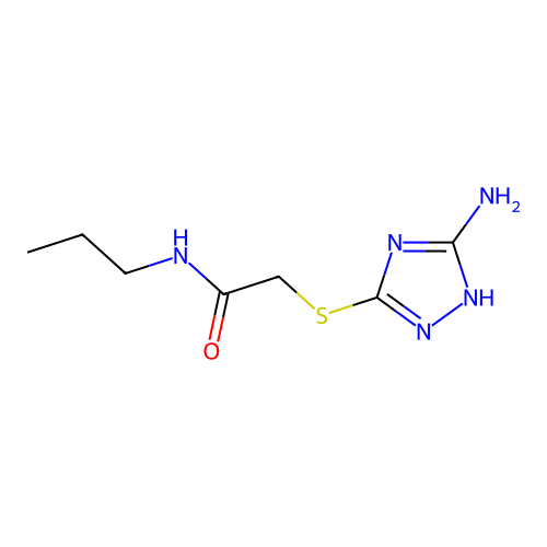 2-[(5-amino-4H-1,2,4-triazol-3-yl)sulfanyl]-N-propylacetamide structure