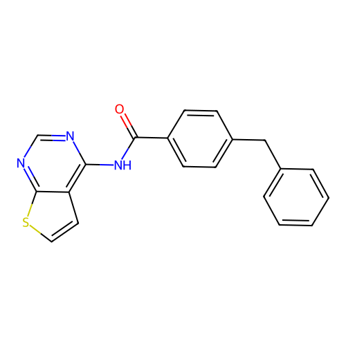 4-Benzyl-N-{thieno[2,3-D]pyrimidin-4-YL}benzamide structure