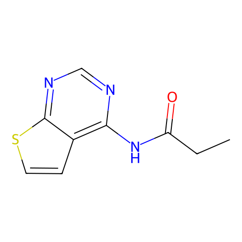 N-thieno[2,3-d]pyrimidin-4-ylpropanamide structure