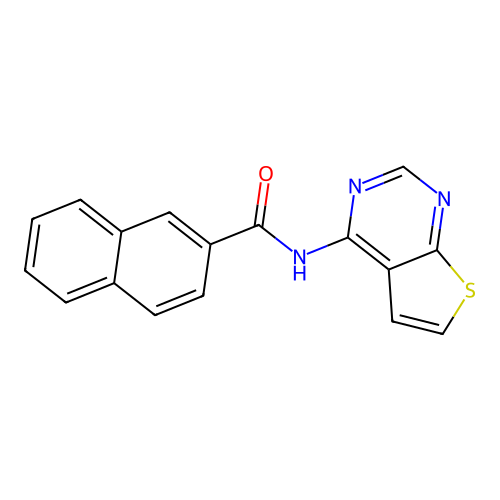 N-(thieno[2,3-d]pyrimidin-4-yl)-2-naphthamide structure