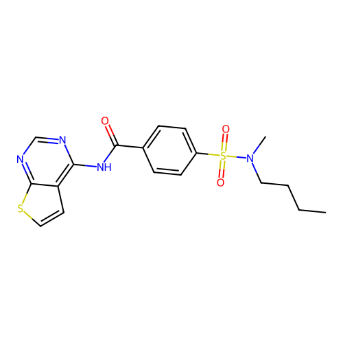 4-(N-butyl-N-methylsulfamoyl)-N-(thieno[2,3-d]pyrimidin-4-yl)benzamide structure