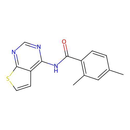 2,4-dimethyl-N-(thieno[2,3-d]pyrimidin-4-yl)benzamide structure