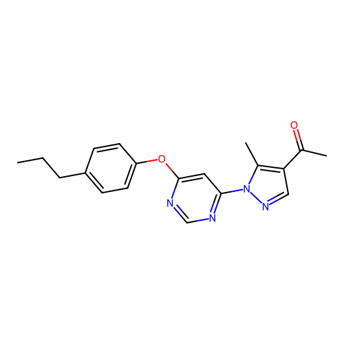 1-(5-methyl-1-(6-(4-propylphenoxy)pyrimidin-4-yl)-1H-pyrazol-4-yl)ethanone structure