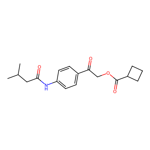 [2-[4-(3-Methylbutanoylamino)phenyl]-2-oxoethyl] cyclobutanecarboxylate structure
