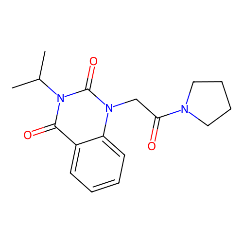 3-isopropyl-1-(2-oxo-2-(pyrrolidin-1-yl)ethyl)quinazoline-2,4(1H,3H)-dione structure
