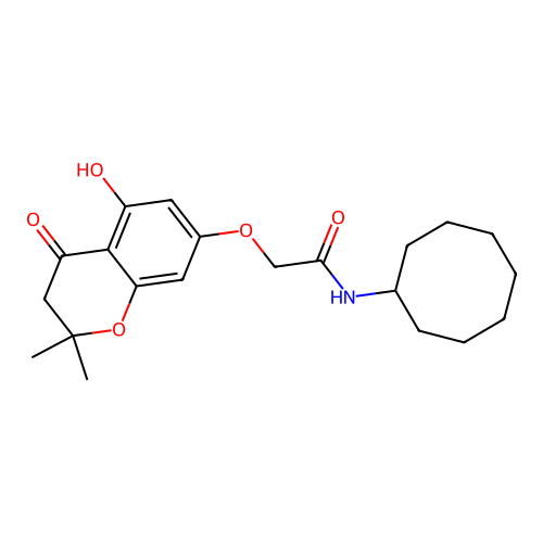 N-cyclooctyl-2-((5-hydroxy-2,2-dimethyl-4-oxochroman-7-yl)oxy)acetamide structure