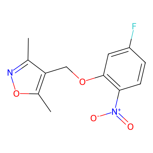 4-[(5-Fluoro-2-nitrophenoxy)methyl]-3,5-dimethyl-1,2-oxazole structure