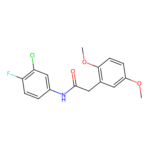 N-(3-chloro-4-fluorophenyl)-2-(2,5-dimethoxyphenyl)acetamide structure