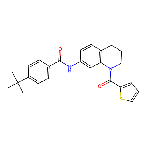 4-tert-butyl-N-[1-(thiophene-2-carbonyl)-3,4-dihydro-2H-quinolin-7-yl]benzamide structure