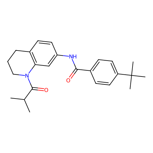 4-(tert-butyl)-N-(1-isobutyryl-1,2,3,4-tetrahydroquinolin-7-yl)benzamide structure