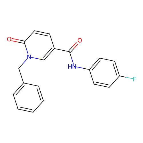1-benzyl-N-(4-fluorophenyl)-6-oxo-1,6-dihydropyridine-3-carboxamide structure