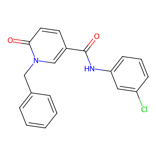 1-benzyl-N-(3-chlorophenyl)-6-oxo-1,6-dihydropyridine-3-carboxamide structure