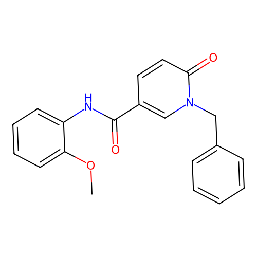 1-benzyl-N-(2-methoxyphenyl)-6-oxo-1,6-dihydropyridine-3-carboxamide structure