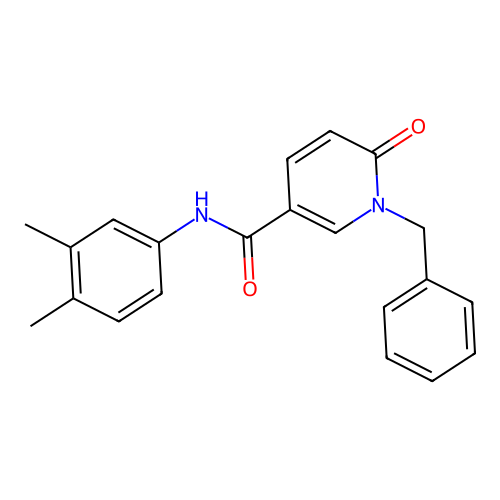 1-benzyl-N-(3,4-dimethylphenyl)-6-oxo-1,6-dihydropyridine-3-carboxamide structure