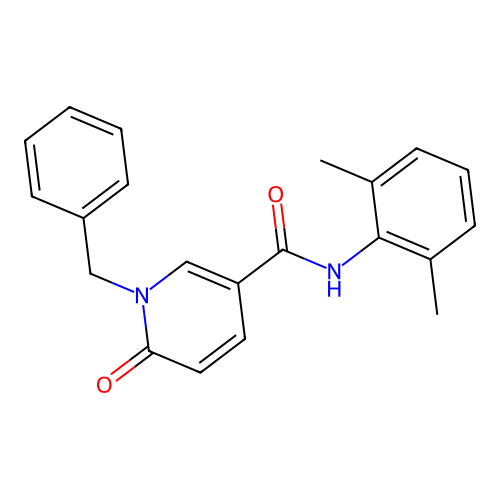 1-benzyl-N-(2,6-dimethylphenyl)-6-oxo-1,6-dihydropyridine-3-carboxamide structure