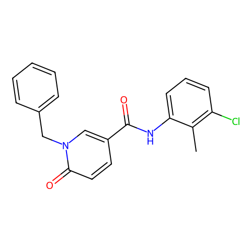1-benzyl-N-(3-chloro-2-methylphenyl)-6-oxo-1,6-dihydropyridine-3-carboxamide structure