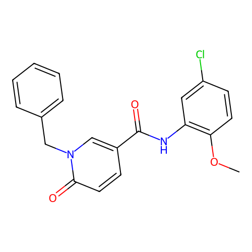 1-benzyl-N-(5-chloro-2-methoxyphenyl)-6-oxo-1,6-dihydropyridine-3-carboxamide structure