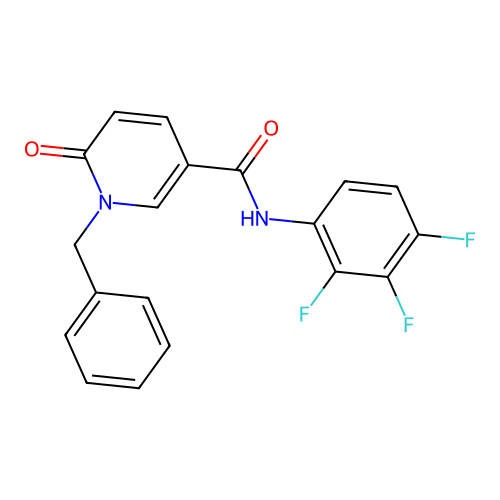 1-benzyl-6-oxo-N-(2,3,4-trifluorophenyl)-1,6-dihydropyridine-3-carboxamide structure
