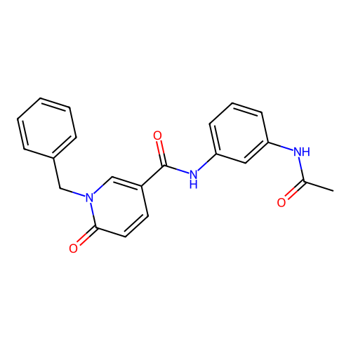 N-(3-acetamidophenyl)-1-benzyl-6-oxopyridine-3-carboxamide structure