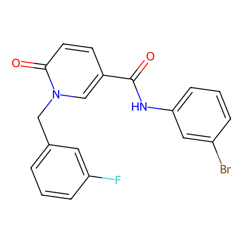 N-(3-bromophenyl)-1-[(3-fluorophenyl)methyl]-6-oxopyridine-3-carboxamide structure