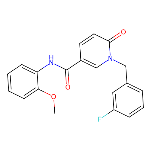 1-[(3-fluorophenyl)methyl]-N-(2-methoxyphenyl)-6-oxopyridine-3-carboxamide structure