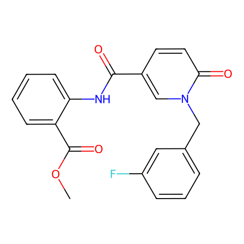 Methyl 2-[[1-[(3-fluorophenyl)methyl]-6-oxopyridine-3-carbonyl]amino]benzoate structure