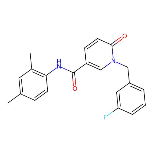 N-(2,4-dimethylphenyl)-1-[(3-fluorophenyl)methyl]-6-oxopyridine-3-carboxamide structure